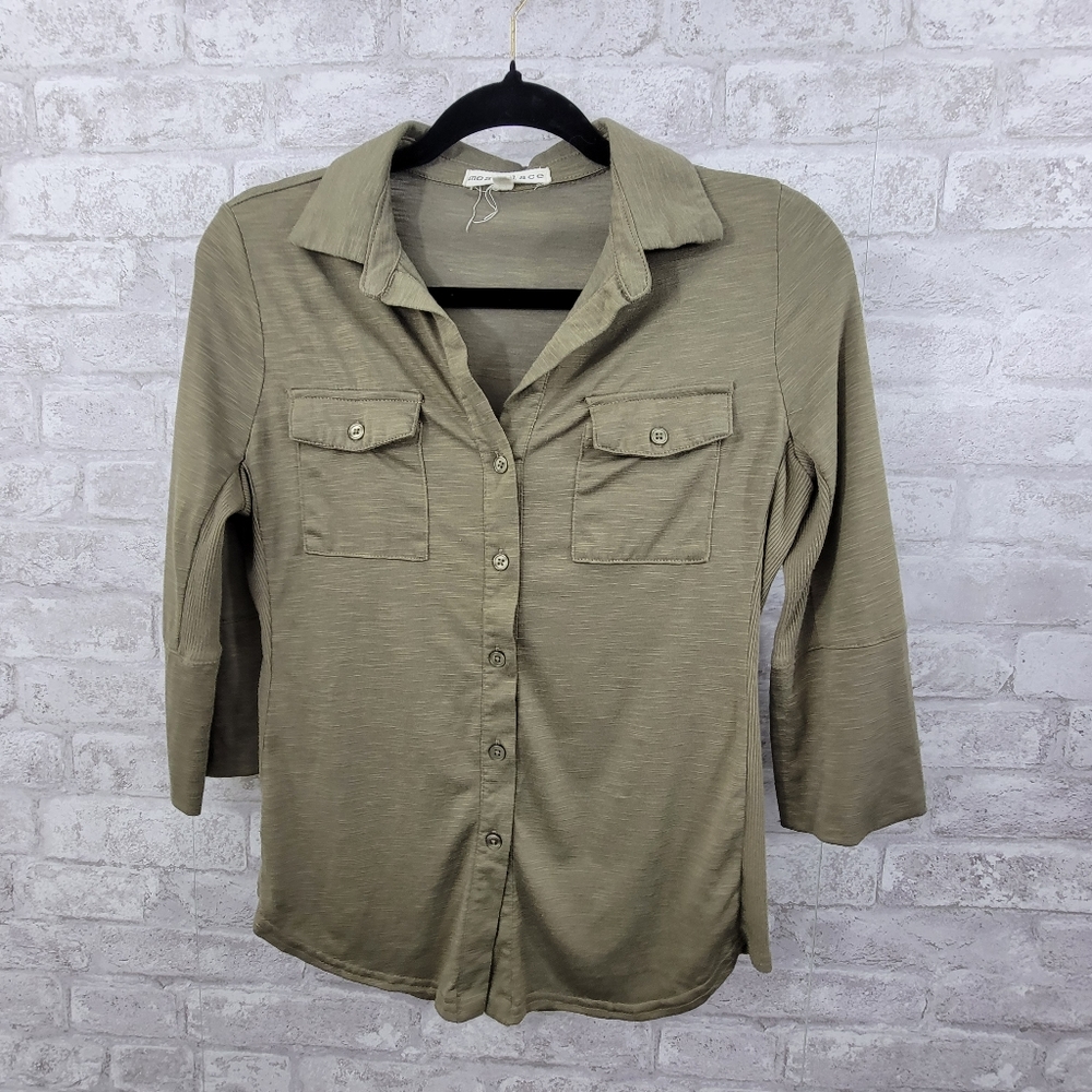 Mesh & Lace button down top women's XS